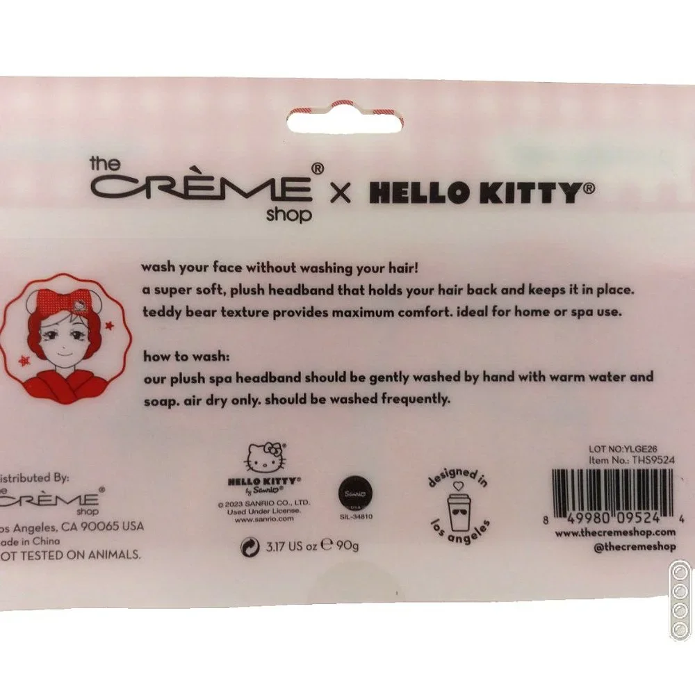 The Creme Shop x Hello Kitty Limited Edition Red and White Gingham Spa Headband